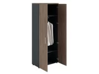 Офисный шкаф NW 2080L гардеробный закрытый темный орех/антрацит